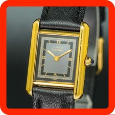 Montre à quartz femme vintage [N-MINT] Must de Cartier Tank Vermeil cadran...