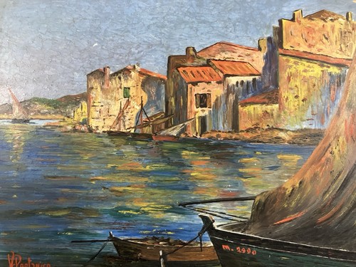 Huile vue martigues bouches - vue, de