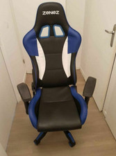 Chaise gamer occasion noir bleu pour bureau