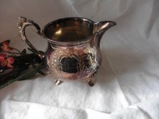 ANCIENNE POT PICHET A LAIT EAU METAL ARGENTEE ANGLAISE??EPNS