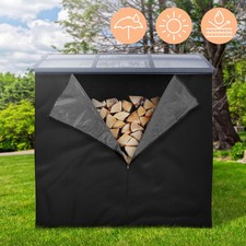 Housse d'étagère bois de cheminée 240L x 165H cm noir bâche de protection pluie