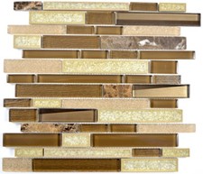 Mosaïque composite verre pierre céramique brun cuisine 87SO-1258_f |10plaques