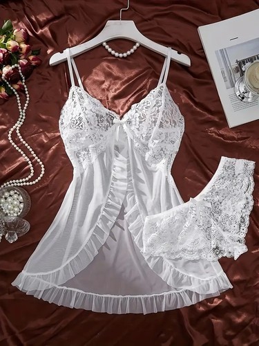 Nuisette sexy dentelle - nuisette, blanche