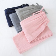 Femme Pyjama Pantalon Coton à Pois Cordon Taille Élastique Salon Sommeil Bas