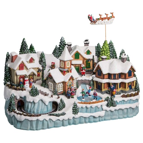 Village noël train renne - noël,