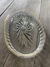 Plat en Cristal Taillé Bordure Dorée  21cm