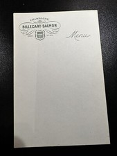 Rare Menu vierge Champagne Billecart Salmon Bar Bistrot French Antique