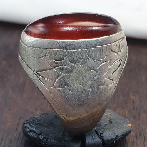 Bague vintage cornaline rouge