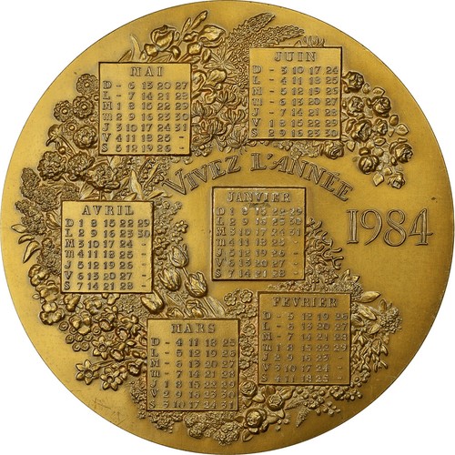France médaille calendrier - france,, médaille,