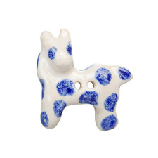 Feve Ancienne Artisanale Cheval Porcelaine Figurine Miniature