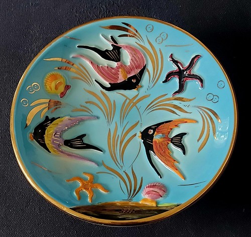 Assiette décorative poissons - assiette,