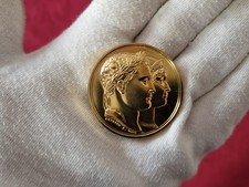 MEDAILLE NAPOLEON BONAPARTE & JOSEPHINE - BRONZE DORE - MONNAIE BILLETS PIECES