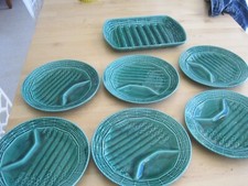 Service a asperges en Sarreguemines barbotine vintage 7 pieces
