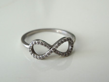 Bague argent poinçonné 925 et Cristaux zircon Pendentif Infini Bijouterie Cléor