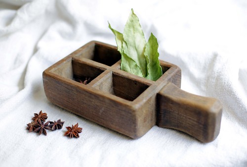 Antique spice box carved - antique,