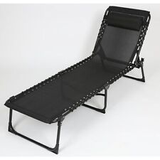 2X Chaise Longue De Jardin Terrasse Balcon Mobilier 2 Chaises Noires