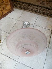 Maillard Suspension Verre dégagé acide signé Décor libellules papillons