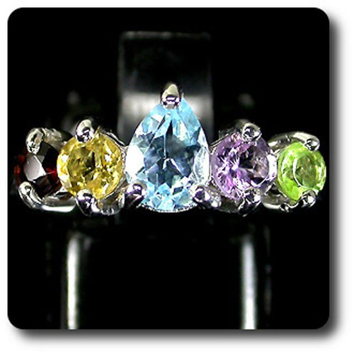 Bague amethyste grenat peridot - amethyste,