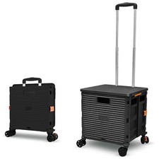 Caddie Pliable à Roulette 54L/45KG Chariot Utilitaire Multifonctionnel et Dur...