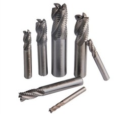 Foret fraiseuse argent carbure massif bord ondul�� spirale 4 fl?tes