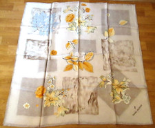 *DANIEL HECHTER * FOULARD SOIE VINTAGE * BEIGE et ORANGE *