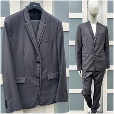 UltraRare & Great Dior Homme SS13 Leather Trim Waxed Gray Virgin Wool Suit