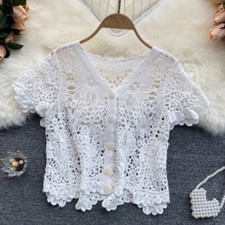 Femme Dentelle Crochet Boléro