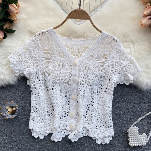Femme dentelle crochet boléro - crochet,
