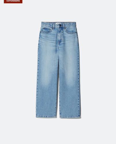 Jean droit taille haute uniqlo - jean,