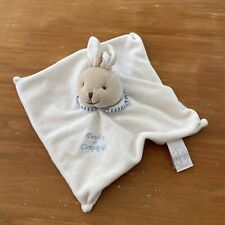 doudou et compagnie lapin Plat Blanc Beige Bleu Rayé L’original 202 DC2924