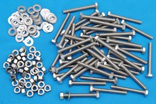 Lot de 50 x vis boulon écrou rondelle inox A2 M6 x 50 mm tête de 10  ( ZE121 )