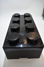 Lego Brique noire boite de rangement empilable 50 X 18 X 25  cms coffre a jouet 
