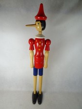 ancien GRAND PINOCCHIO mannequin articulé en bois ancien jouet old wood toy