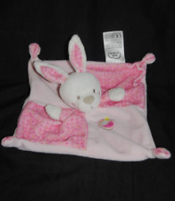 ?Doudou plat lapin rose MOTS D'ENFANTS mouchoir carré oiseau poule poussin TTBE
