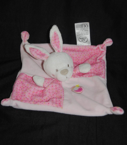 🐰Doudou plat lapin rose