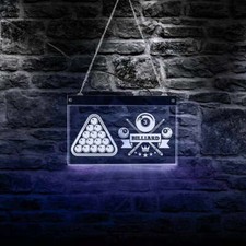 Enseigne lumineuse néon LED billard bar pub beer club cadeau décoration maiso...