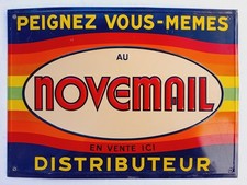 Ancienne tôle plaque publicitaire NOVEMAIL peinture droguerie peintre couleurs 