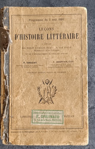 Leçons histoire littéraire - leçons, d'histoire