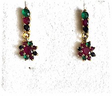 Boucle or 18 carats Saphir Et Emaude