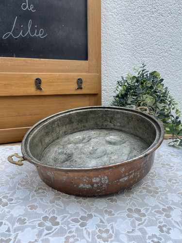 Ancienne bassine cuivre à - ancienne, en
