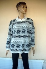 PULL JACQUARD BLANC/GRIS