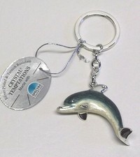 4648 Porte-Clés En Argent. Dauphin Dolphin Swarovski Cristal De Plomb 11Cm