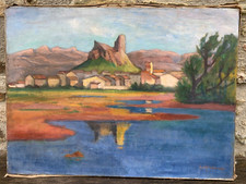 Albert LEPREUX (1868-1959) PAYSAGE huile sur toile environs de sanary ?60X81 Cm