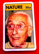 COMMANDANT JACQUES YVES COUSTEAU RARE VINTAGE 70s TRADING ROOKIE CARD LA CALYPSO
