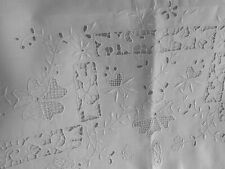 Linge Ancien Bout De Lit Ou  Nappe D’autel Travaillée Point Ajouré Napoleon lll