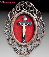 CADRE CHRIST CRUCIFIX  XIXEME 45X35CM.FRAME CROSS RELIGION