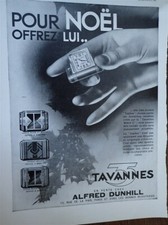 DUNHILL montre TAVANNES + parfum DUO D'ORSAY publicité papier ILLUSTRATION 1930