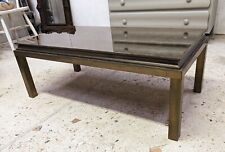 TABLE BASSE VINTAGE LAITON VERRE ÉGLOMISÉE MAISON JANSEN 1960 Lefèvre Guy