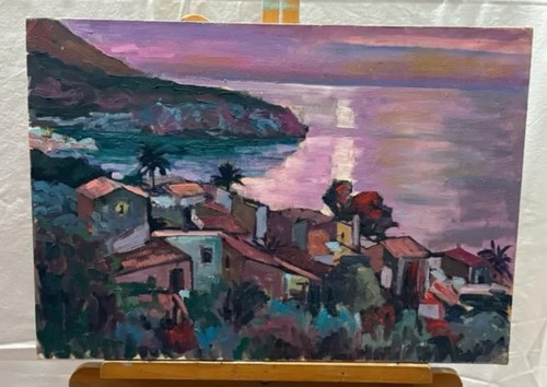 Tableau ancien huile paysage - tableau,