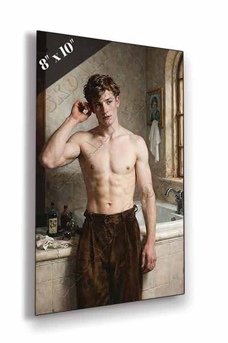 Jeune homme torse - nu, dans